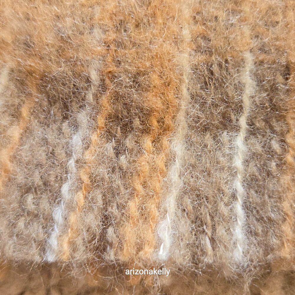 NWOT Wool Tweed Scarf Ralph Lauren Thick Tan - Picture 3 of 16